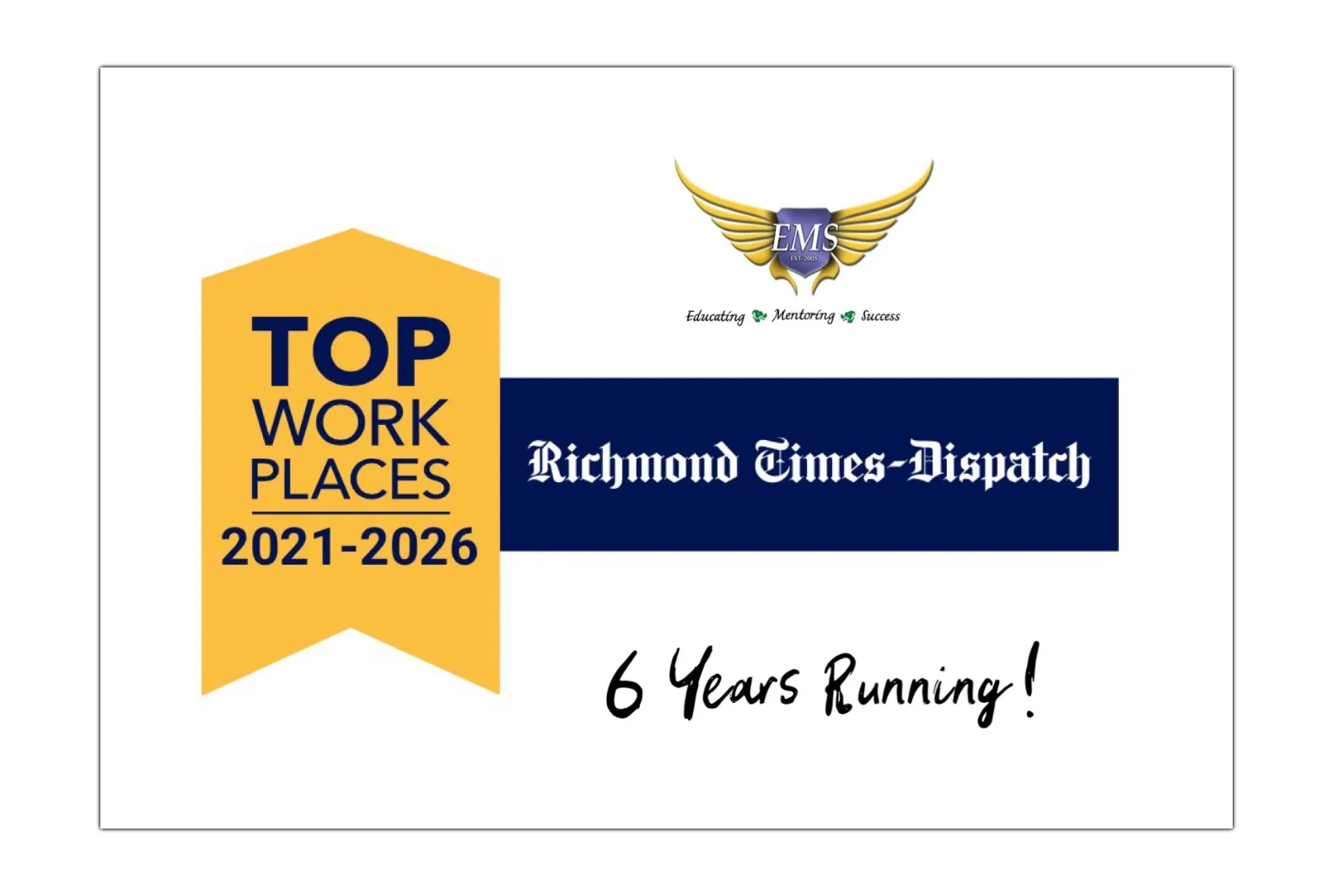 Richmond Times-Dispatch Top Workplaces 2021–2026 — 6 years running!